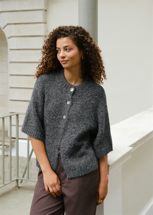 Benuta fluffy knit cardigan Antrasit Melange Neo Noir 